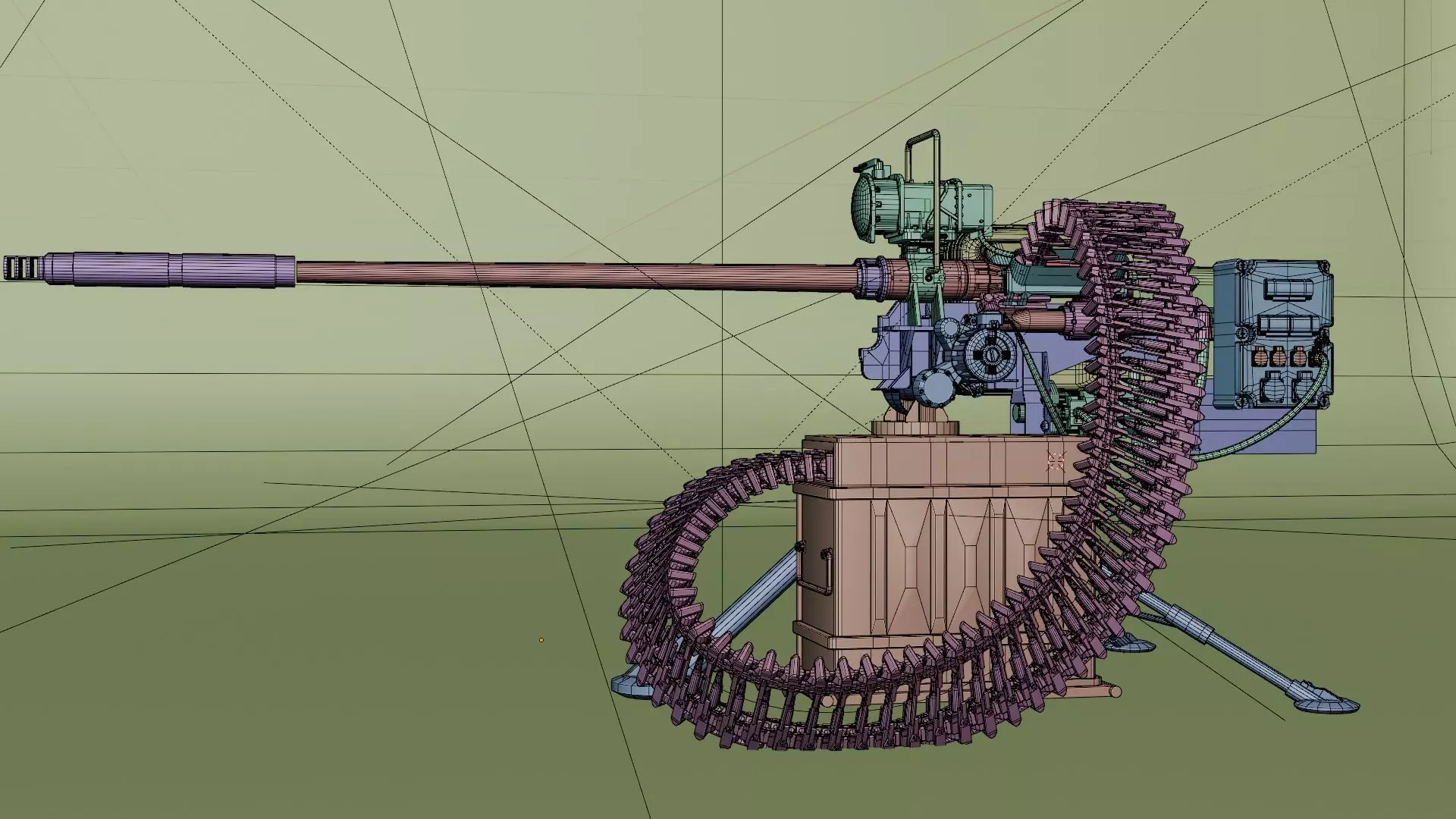 Heavy Machine Gun  Autocannon  3D model_3