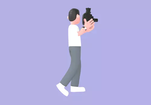 Smiling 3D Cameraman Character - Cartoon Male Photographer 3D model_3