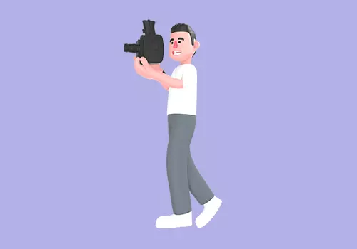 Smiling 3D Cameraman Character - Cartoon Male Photographer 3D model_1