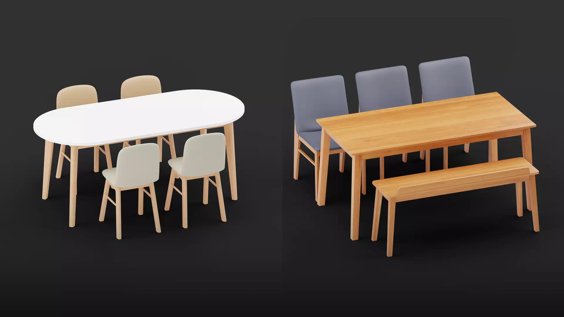 Table Set Model Collection 357 3D model_2
