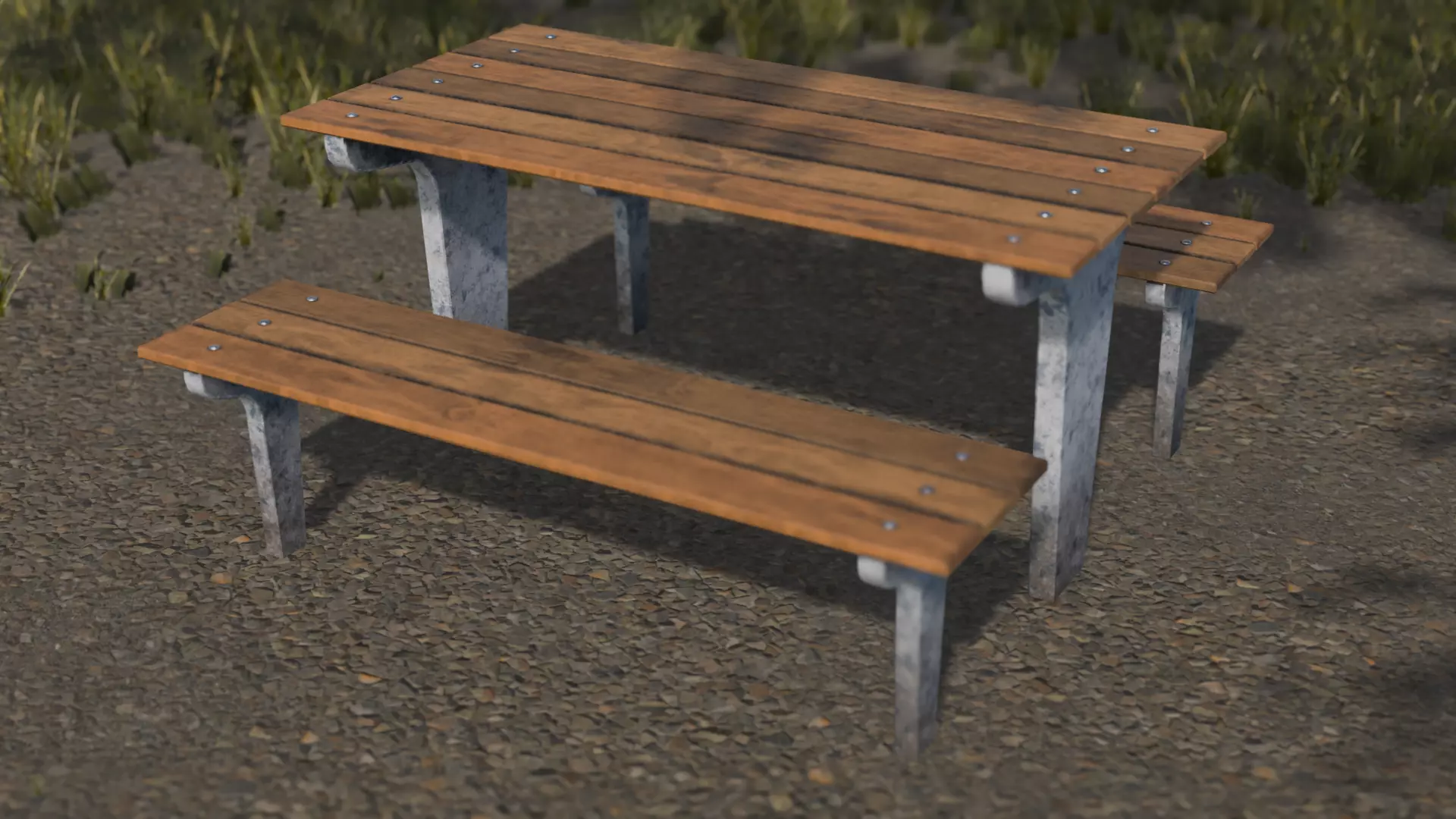Picnic Table 01 Low-poly 3D model