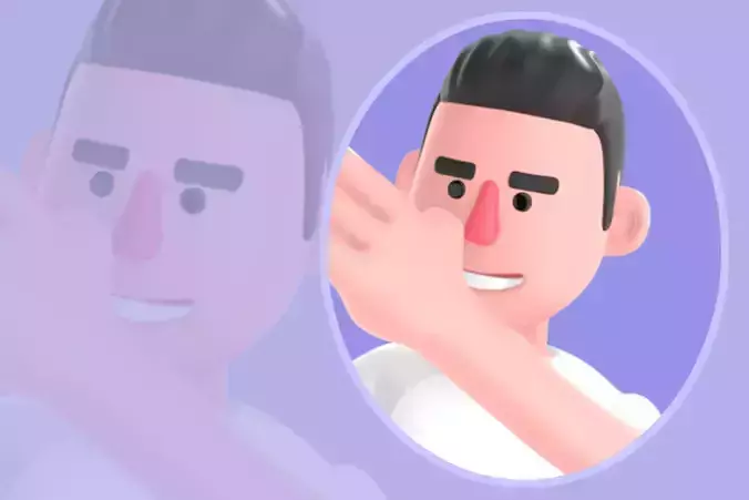 Stylized 3D Male Photographer with Megaphone - Cartoon Character