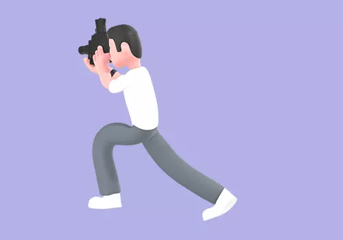 Stylized 3D Male Photographer with Megaphone - Cartoon Character 3D model_2