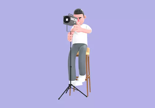 Stylized 3D Male Photographer Adjusting Light-Cartoon Character 3D model_1
