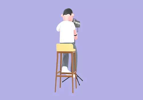 Stylized 3D Male Photographer Adjusting Light-Cartoon Character 3D model_3
