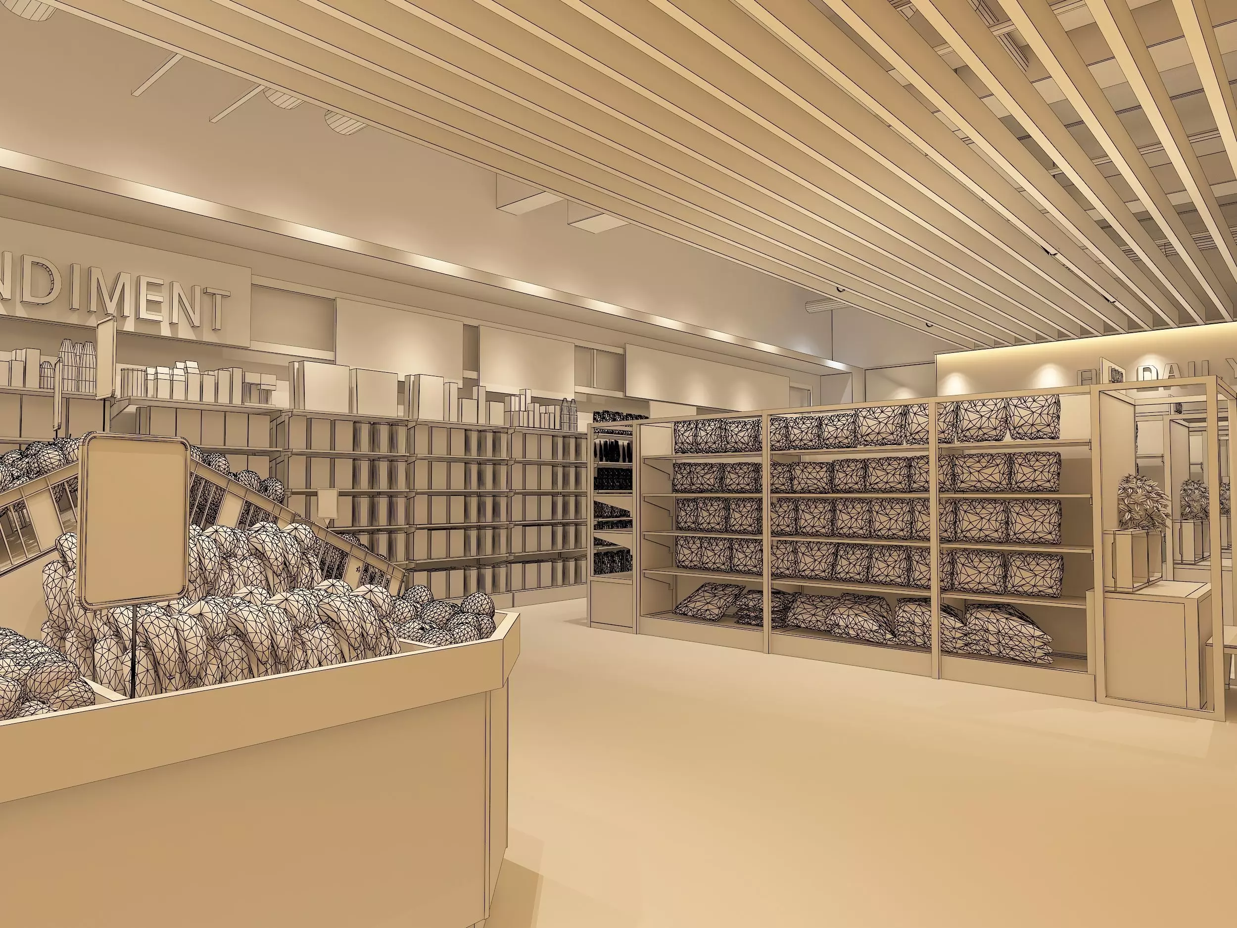 supermarke Low-poly 3D model_5