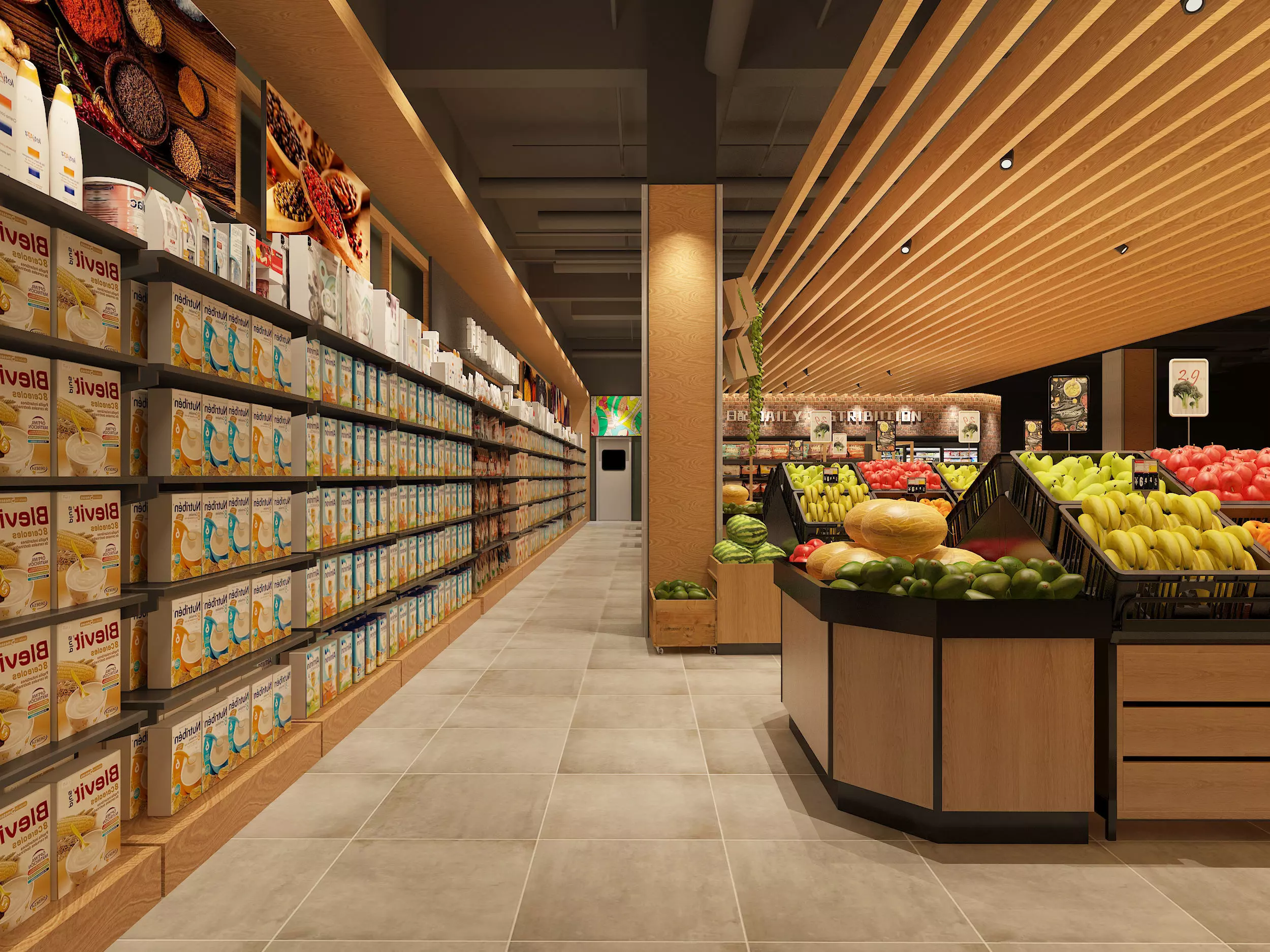 supermarke Low-poly 3D model_3