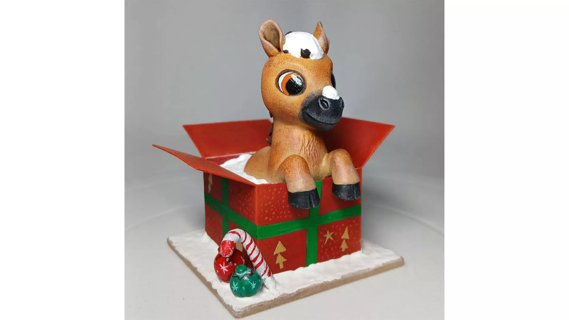 Baby Horse in the gift box 3D Printable 3D print model_0