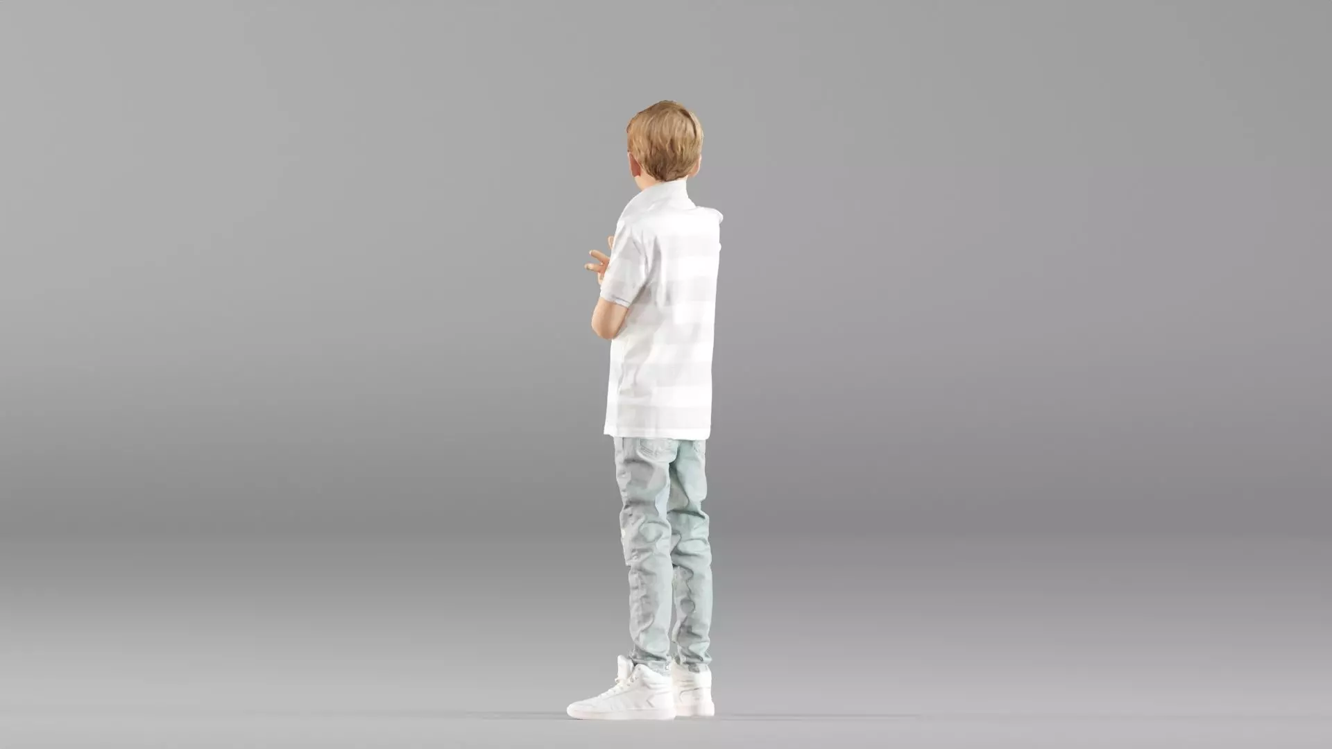 S00029 Boy Holding a Toy Low-poly 3D model_5