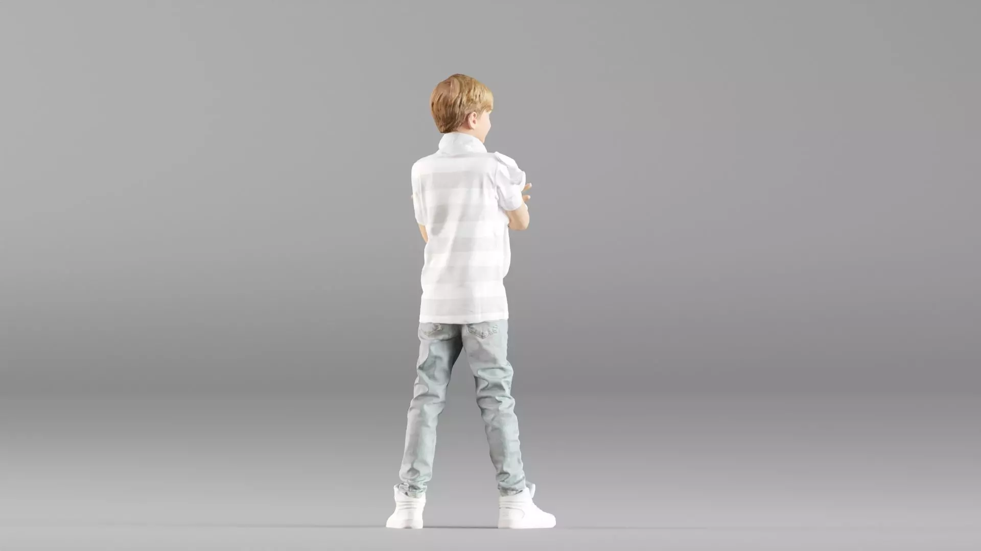 S00029 Boy Holding a Toy Low-poly 3D model_4