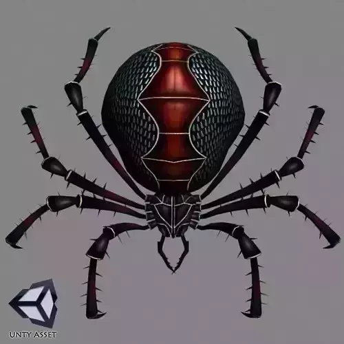 Animated Spider Low-poly 3D model