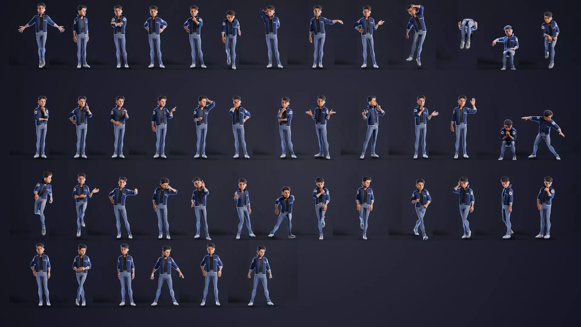 Rylan Stylized Male Character Low-poly 3D model_6