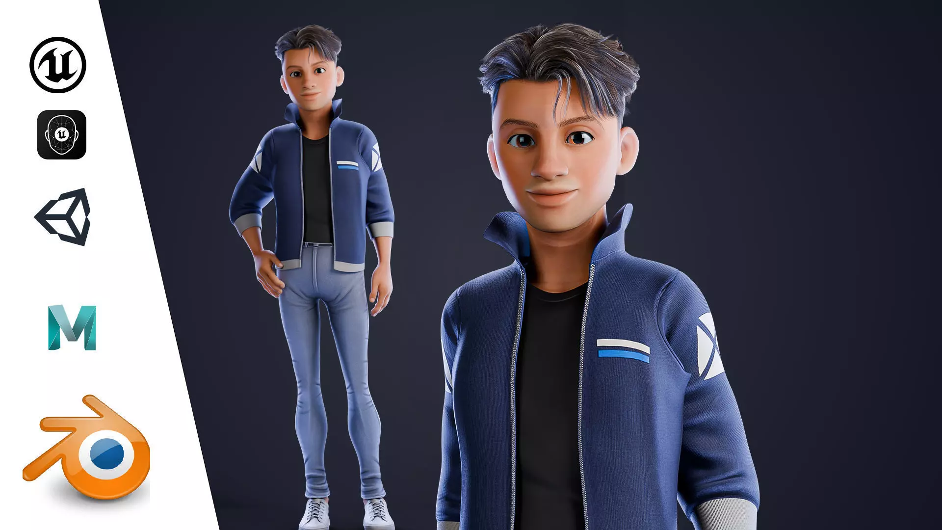 Rylan Stylized Male Character Low-poly 3D model_0