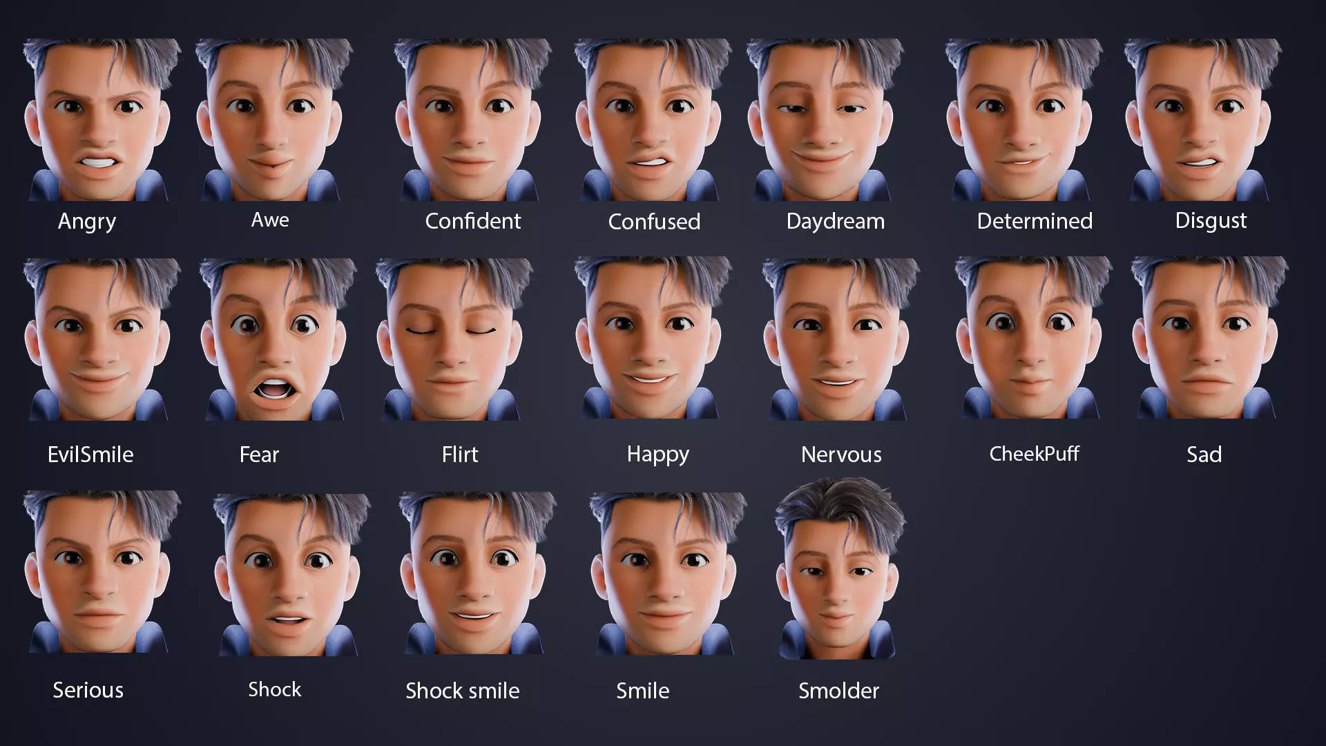 Rylan Stylized Male Character Low-poly 3D model_4