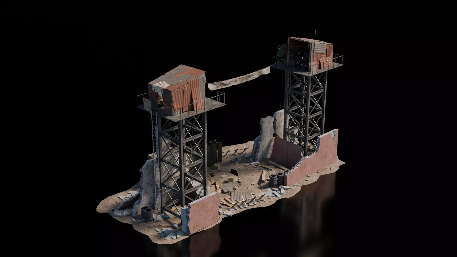 Warzone - Makeshift Entrance 3D model_2