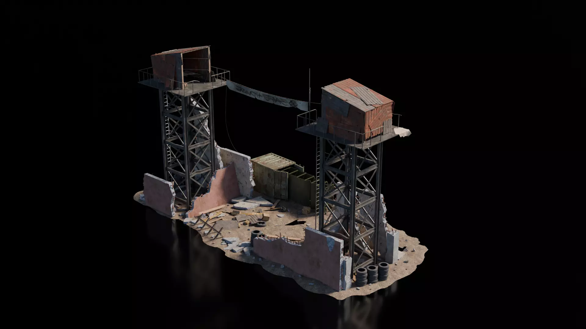 Warzone - Makeshift Entrance 3D model_1