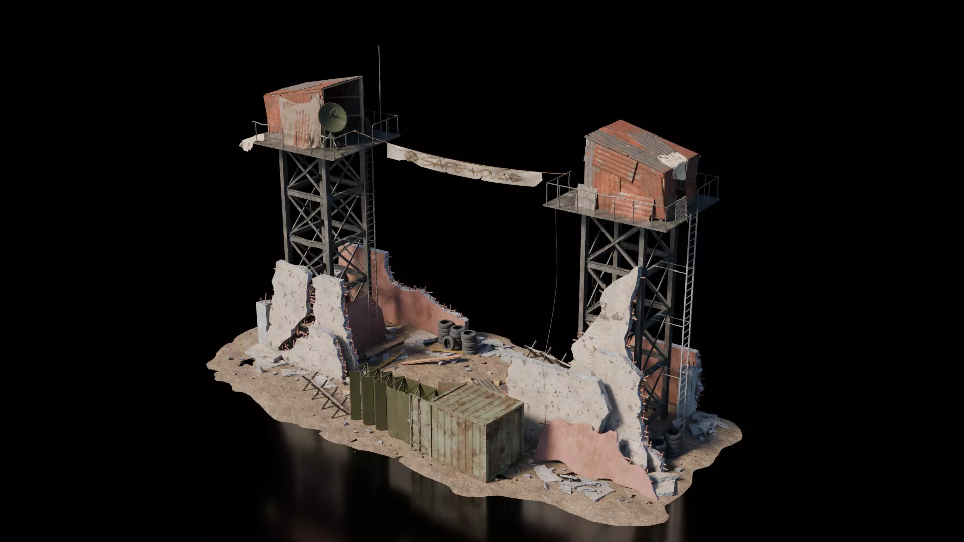 Warzone - Makeshift Entrance 3D model_0