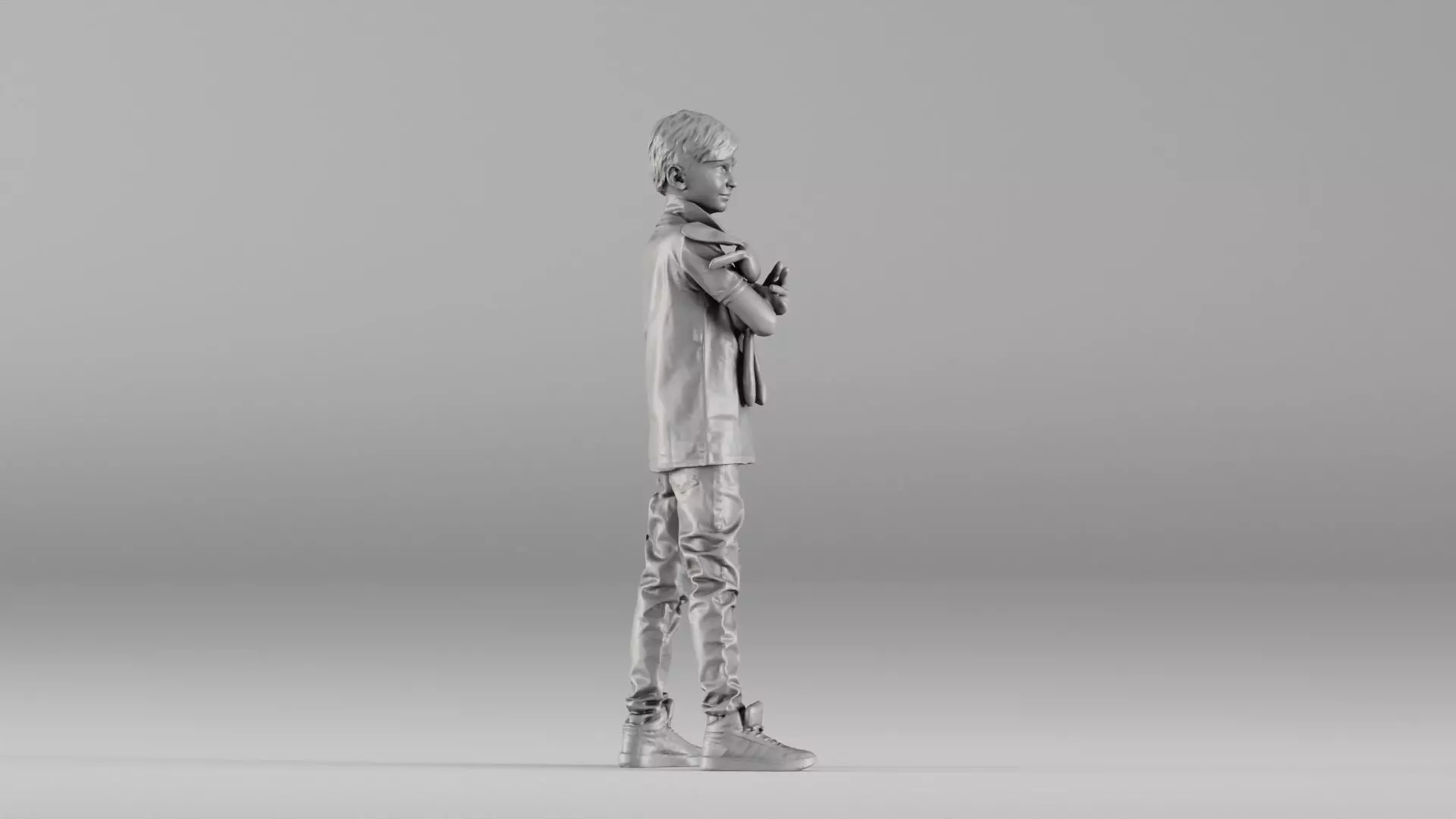 S00029 Boy Holding a Toy 3dp 3D print model_3