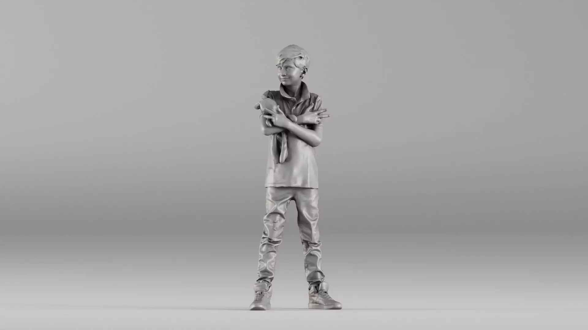 S00029 Boy Holding a Toy 3dp 3D print model_7