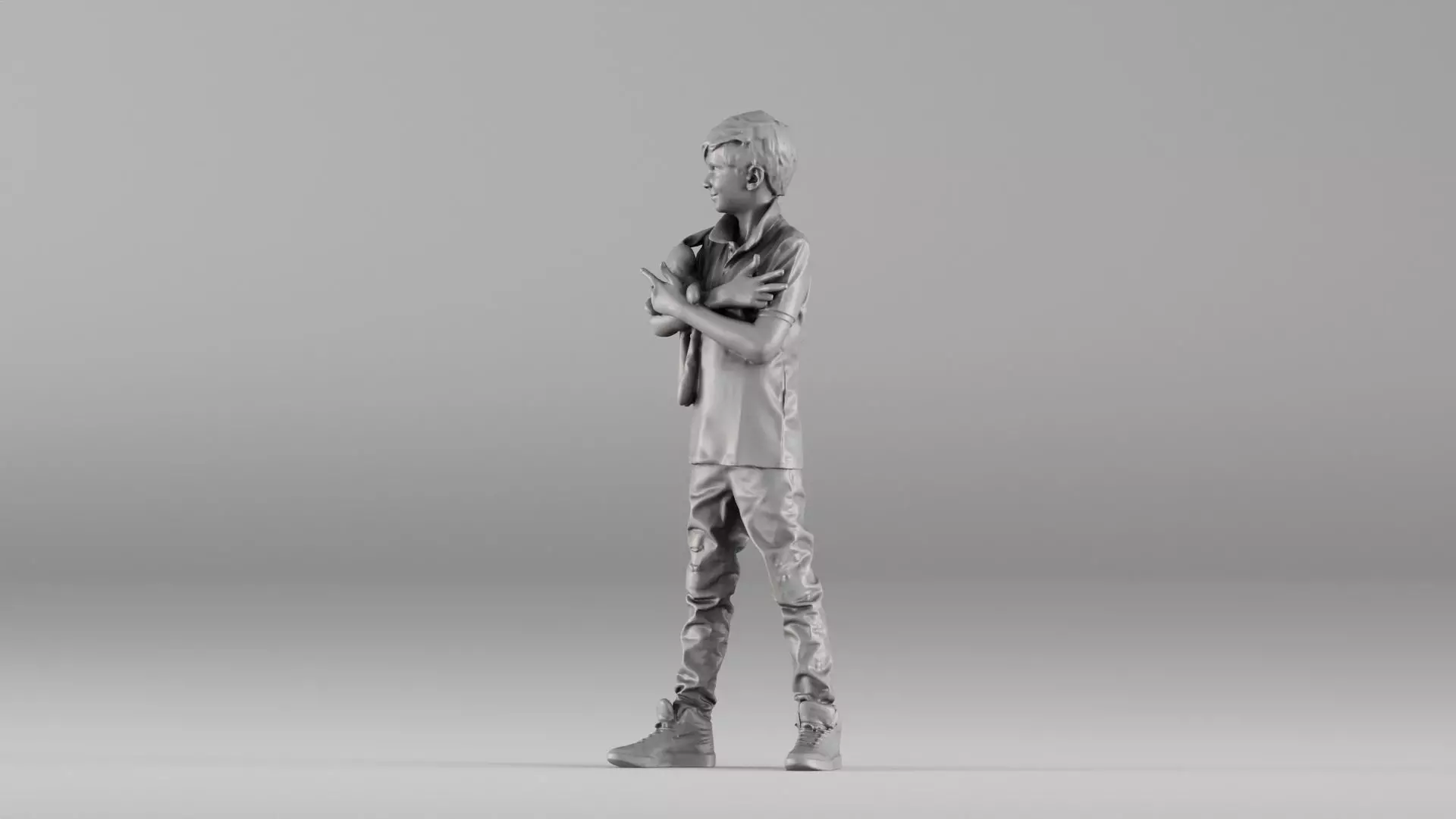 S00029 Boy Holding a Toy 3dp 3D print model_6