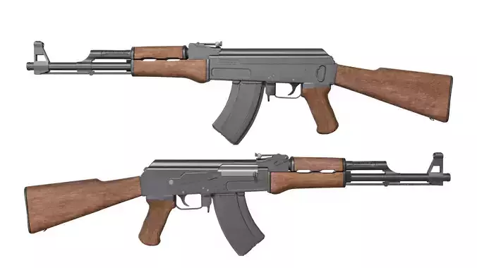 Game-Ready Russian Rifle - AK47 Type 3 3D model