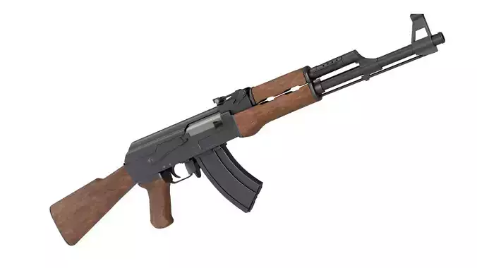 Game-Ready Russian Rifle - AK47 Type 3 3D model