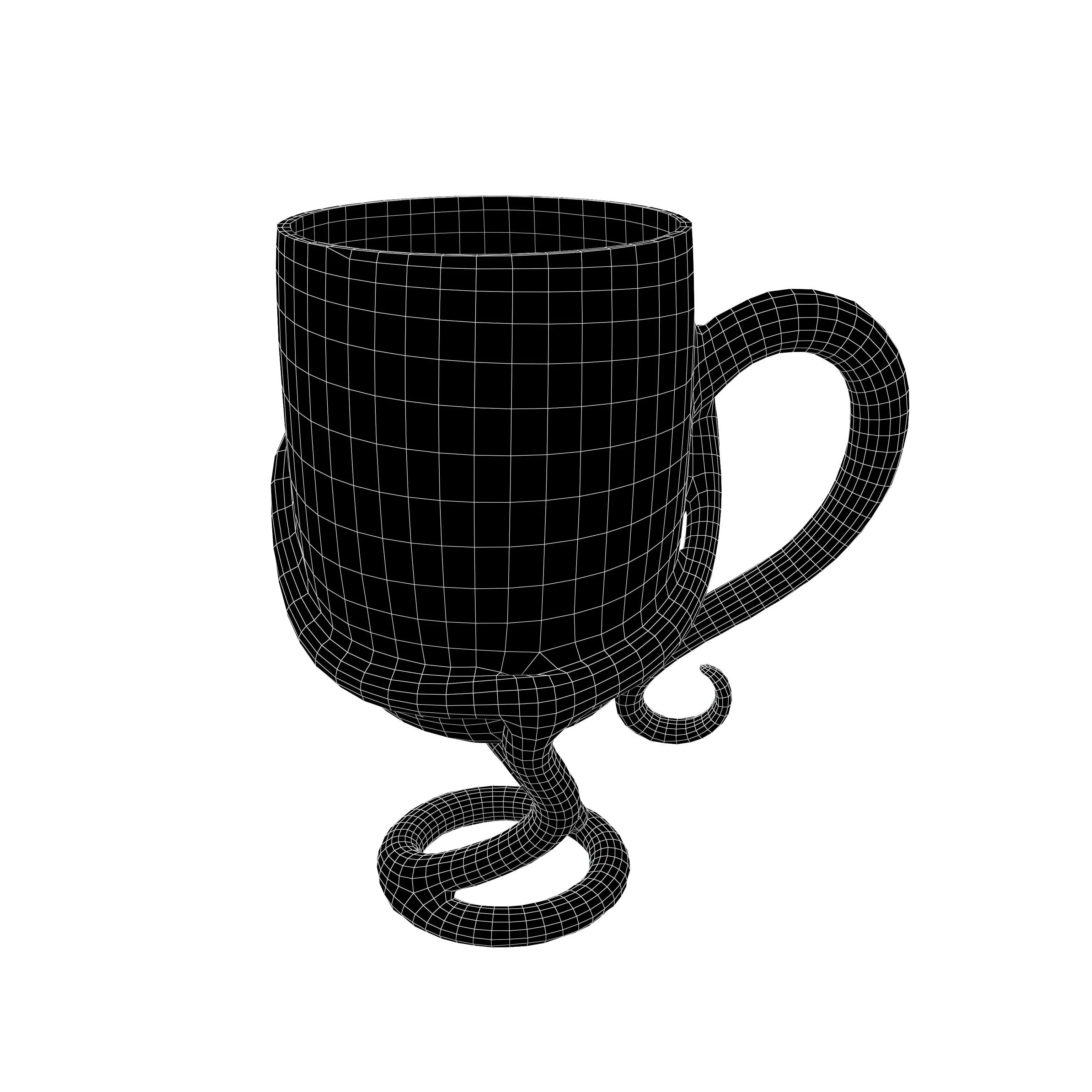 Art Shape Cup v1 005 Low-poly 3D model_4