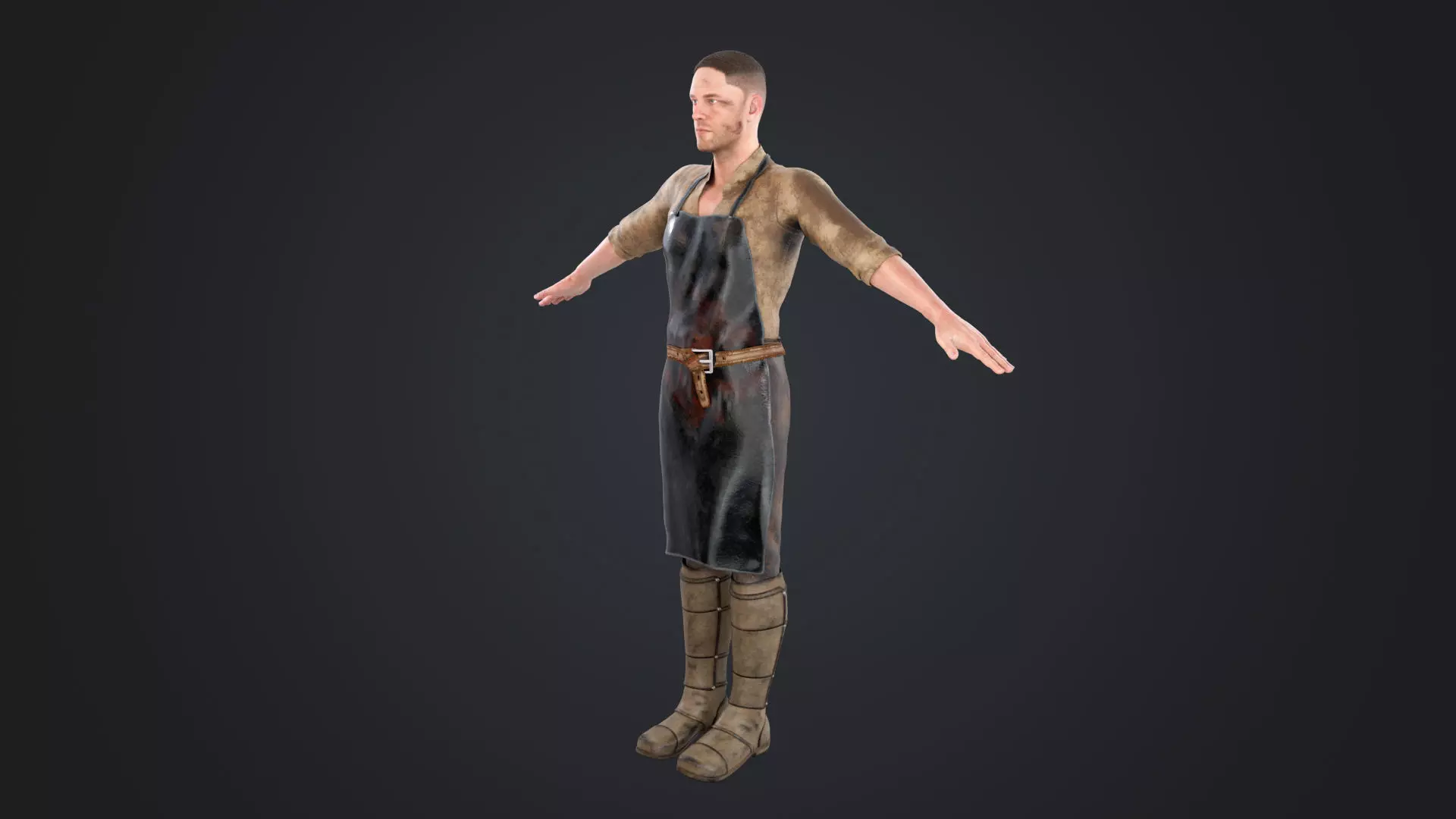 Blacksmith Low-poly 3D model_6