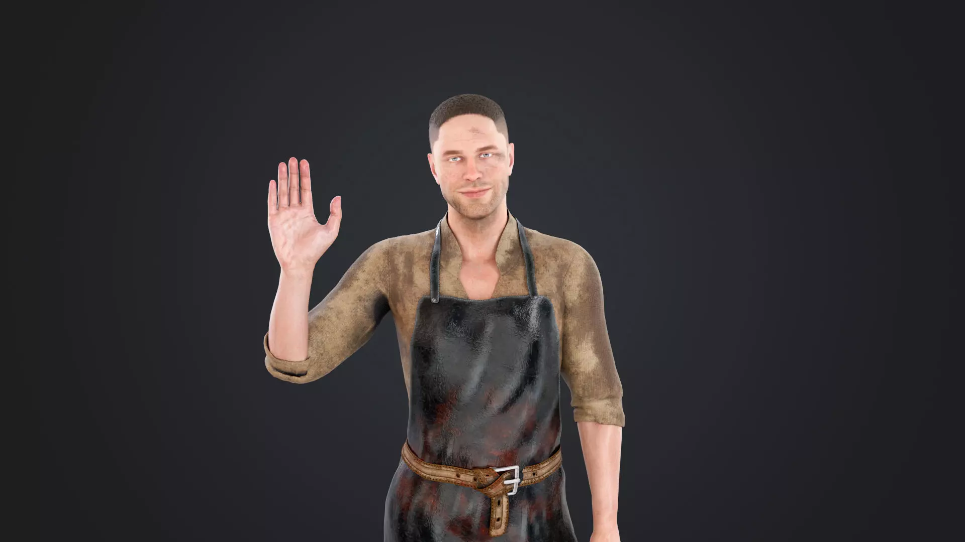 Blacksmith Low-poly 3D model_4