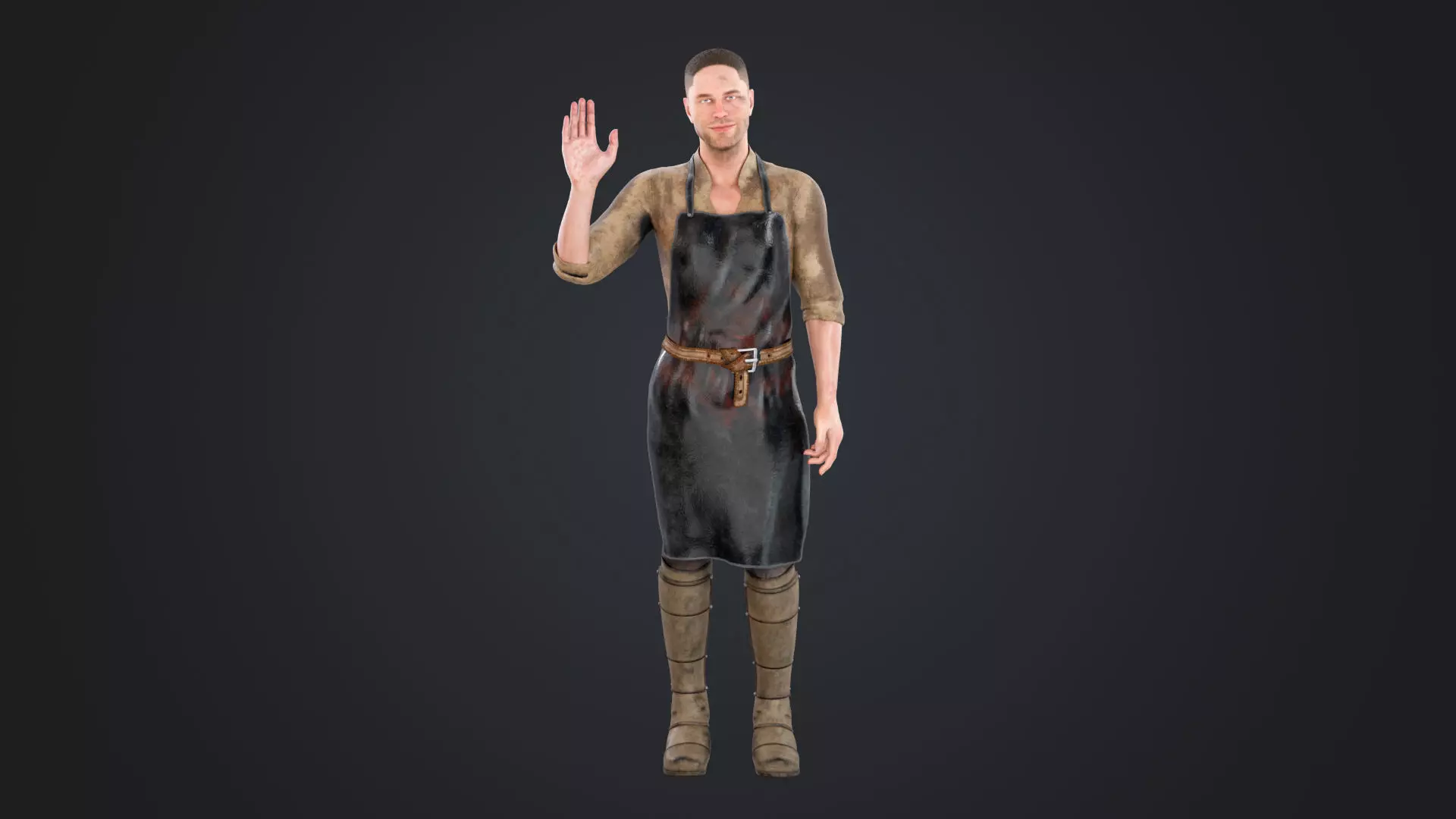 Blacksmith Low-poly 3D model_2