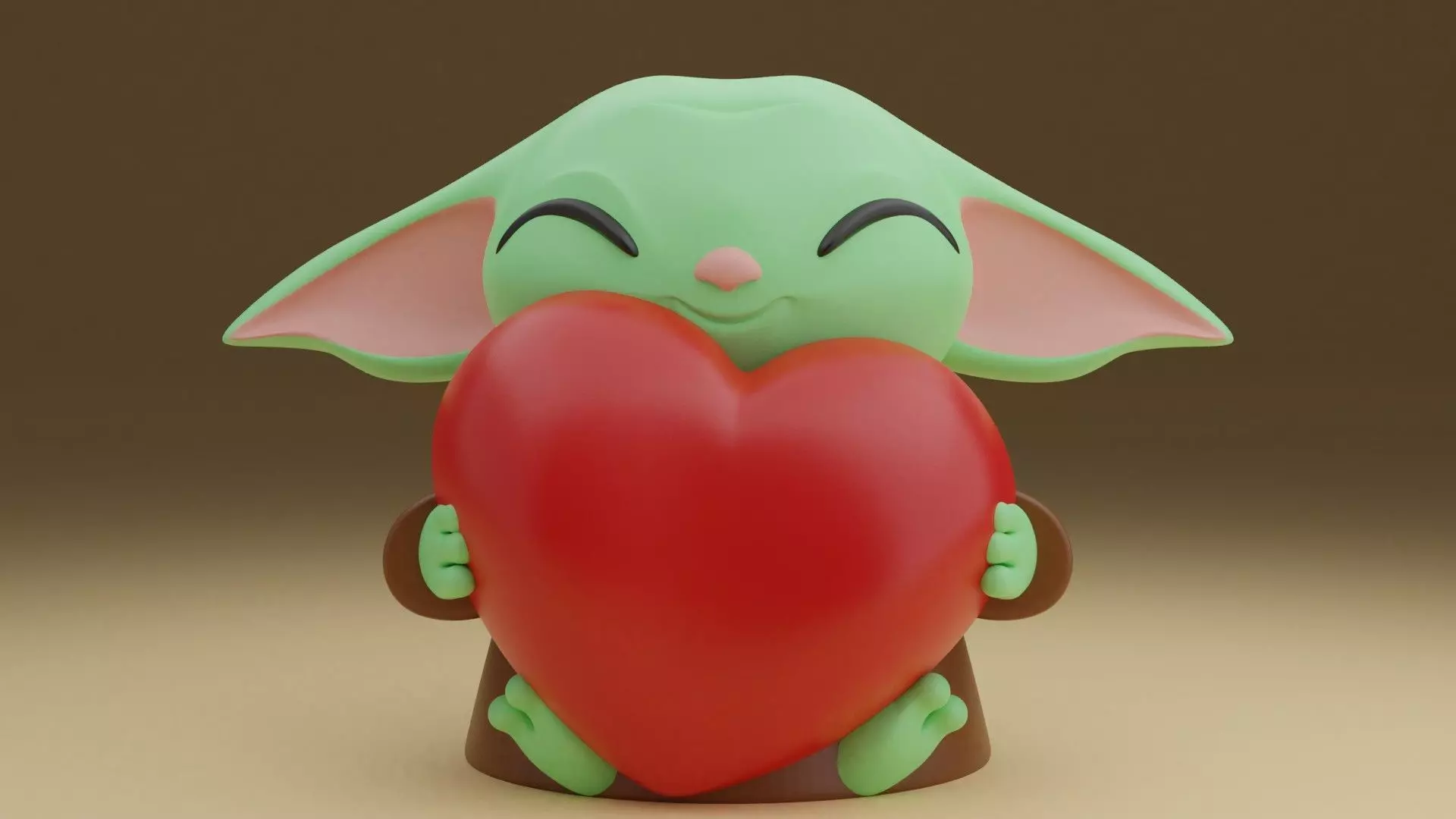Valentine baby yoda 02 3D print model_0