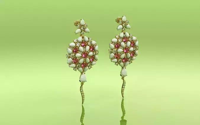 Earrings Fusion Flowers Full - Jewelry 3D - BR-02 3D print model
