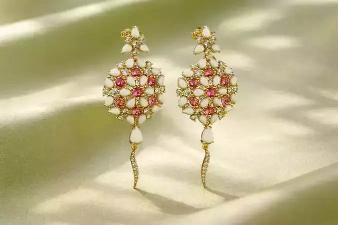Earrings Fusion Flowers Full - Jewelry 3D - BR-02