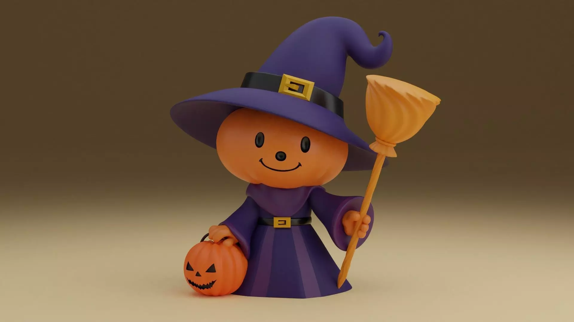 Halloween wizard pumpkin01 3D print model