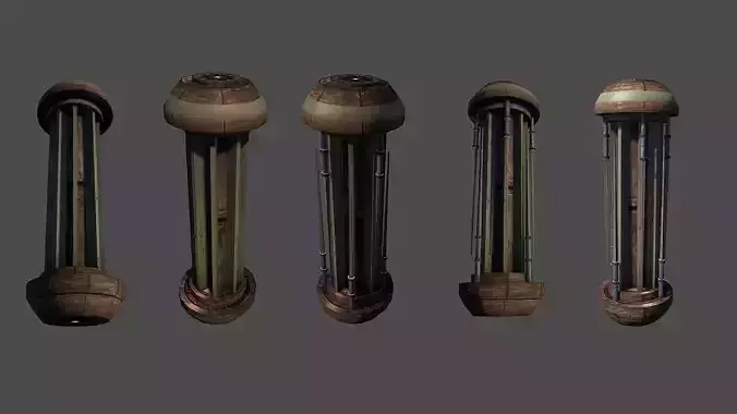 Scifi Cyberpunk Containment Barrels
