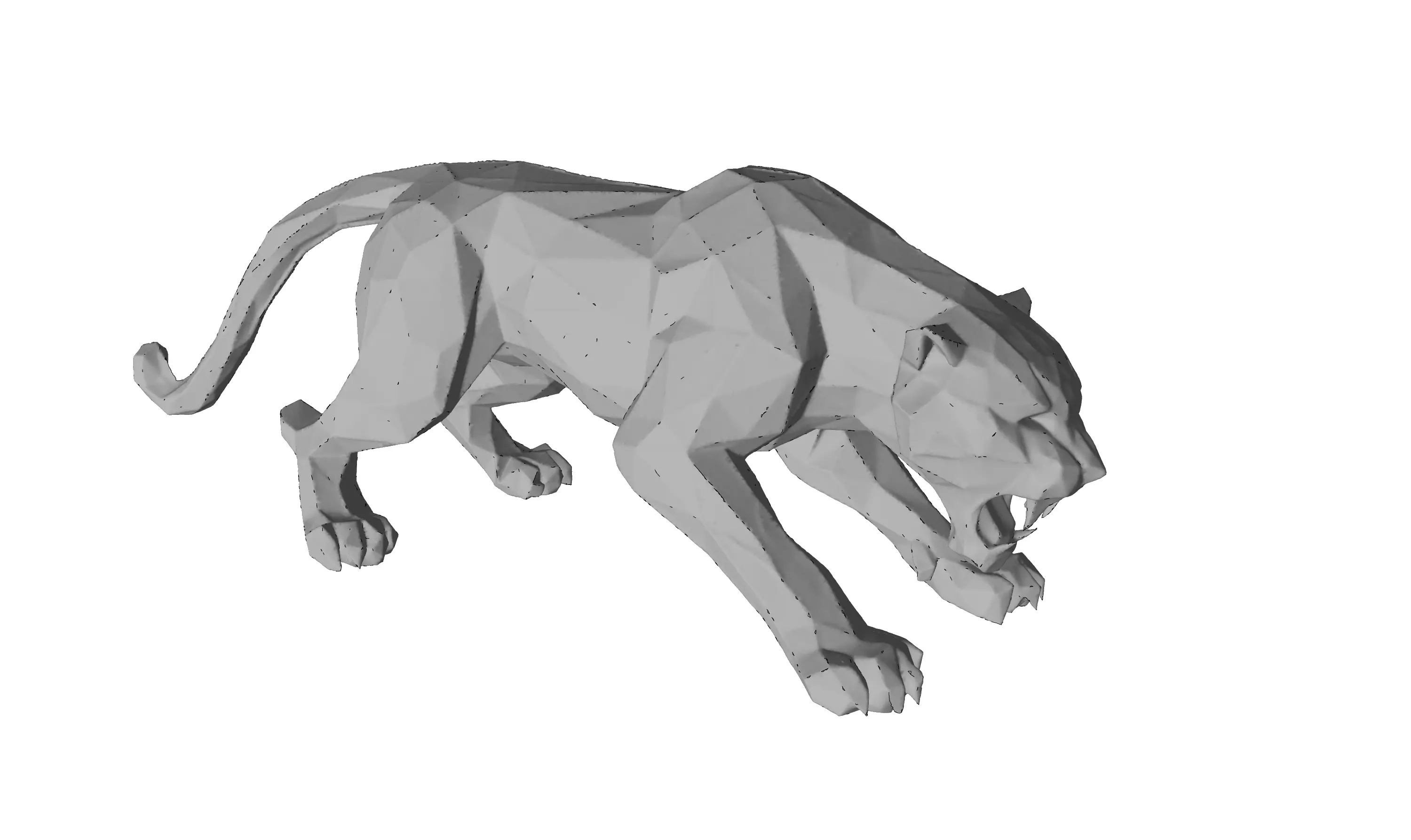 Elegant Panther Highly Detailed 3D Sculpture 3D print model_1