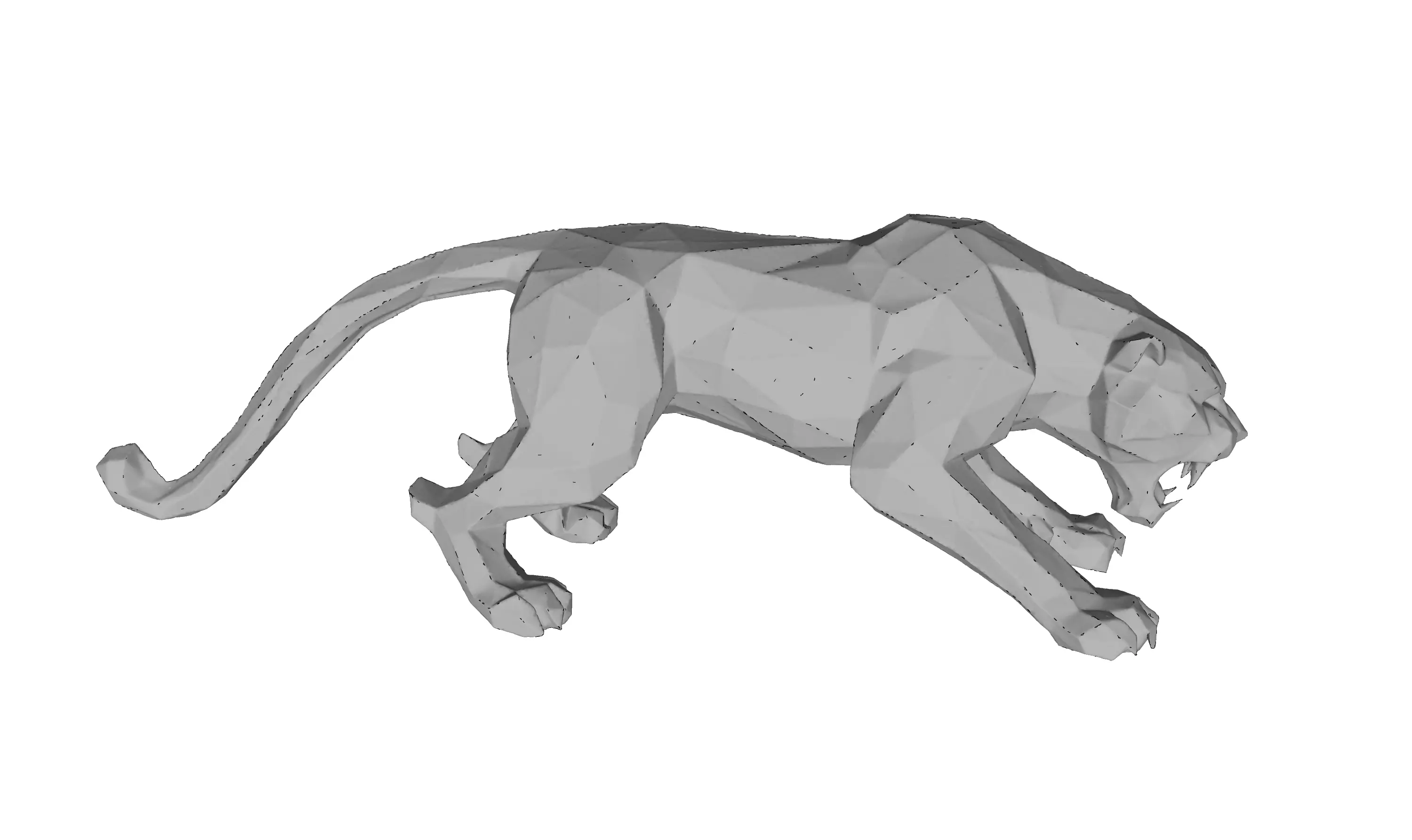 Elegant Panther Highly Detailed 3D Sculpture 3D print model_2