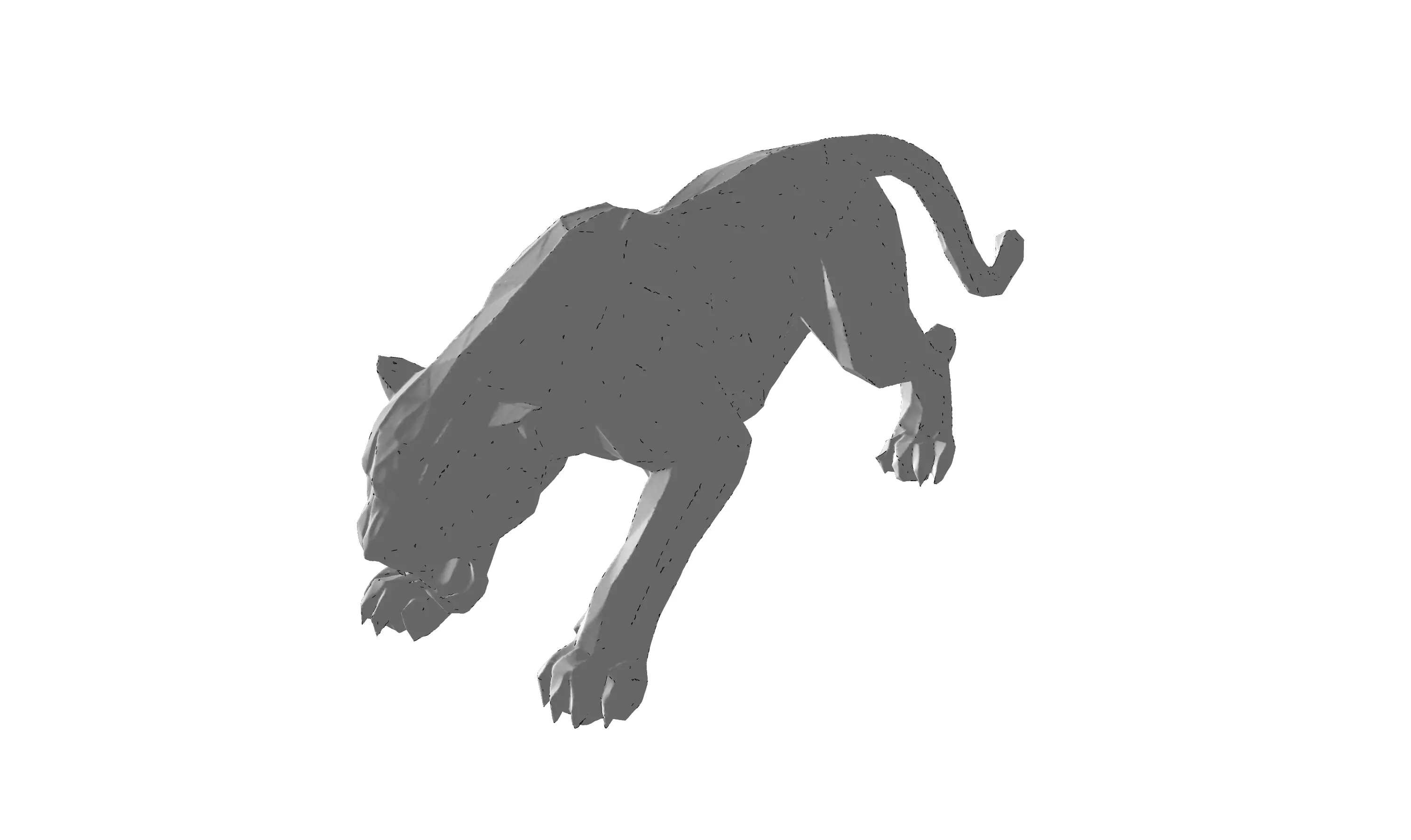 Elegant Panther Highly Detailed 3D Sculpture 3D print model_5