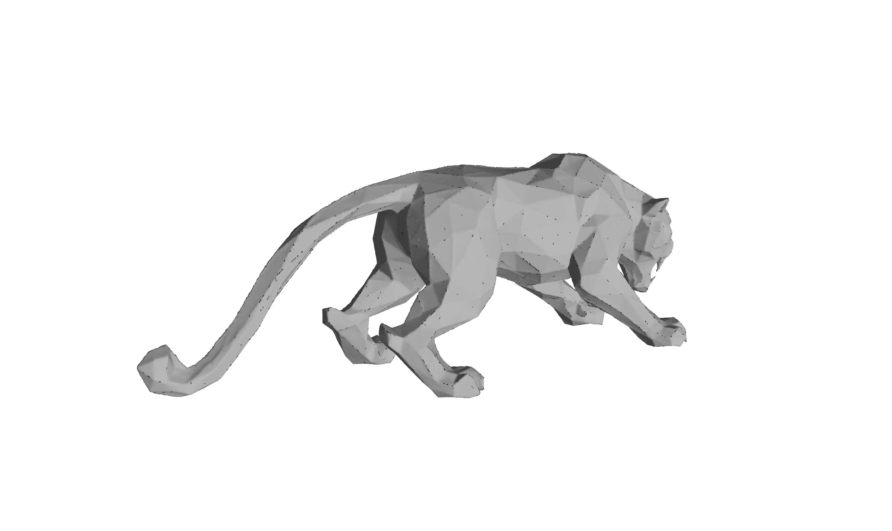Elegant Panther Highly Detailed 3D Sculpture 3D print model_3