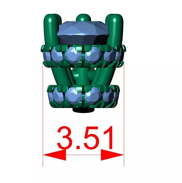 Pear Diamond Halo Pendant 3D print model_13