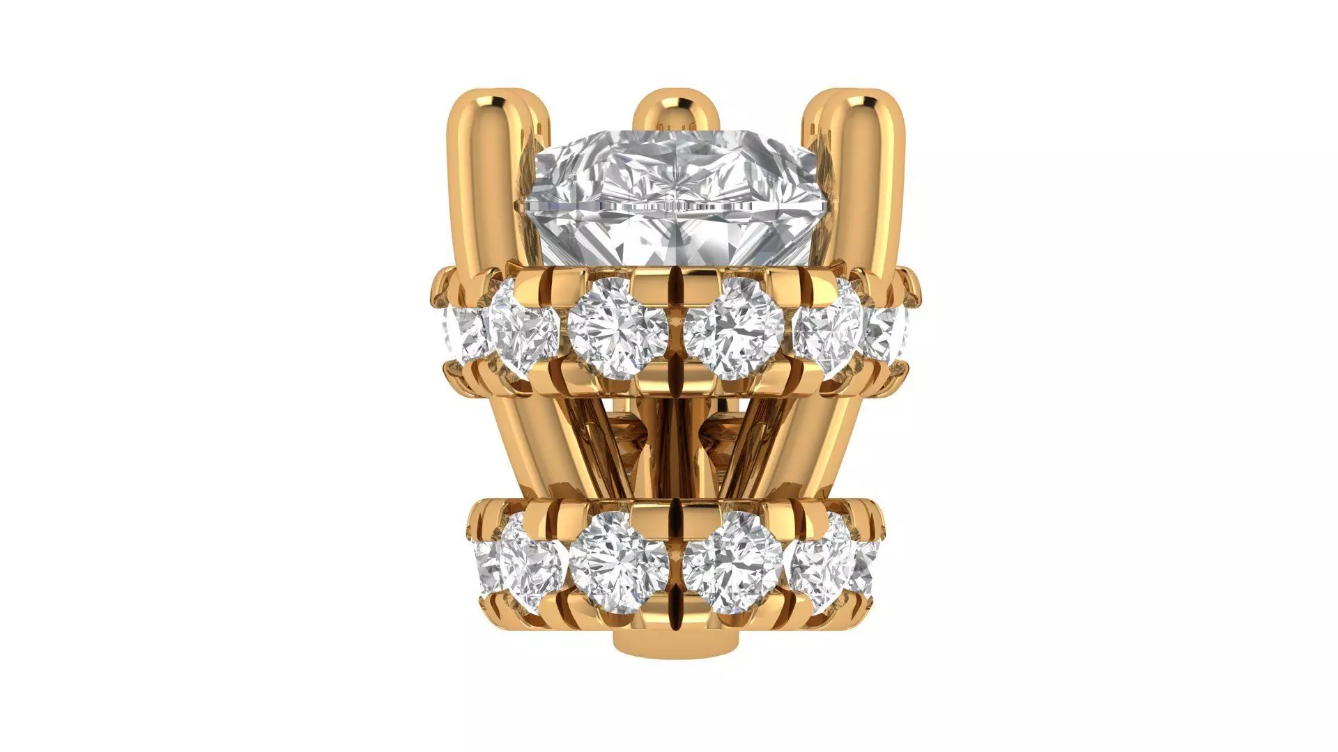 Pear Diamond Halo Pendant 3D print model_1