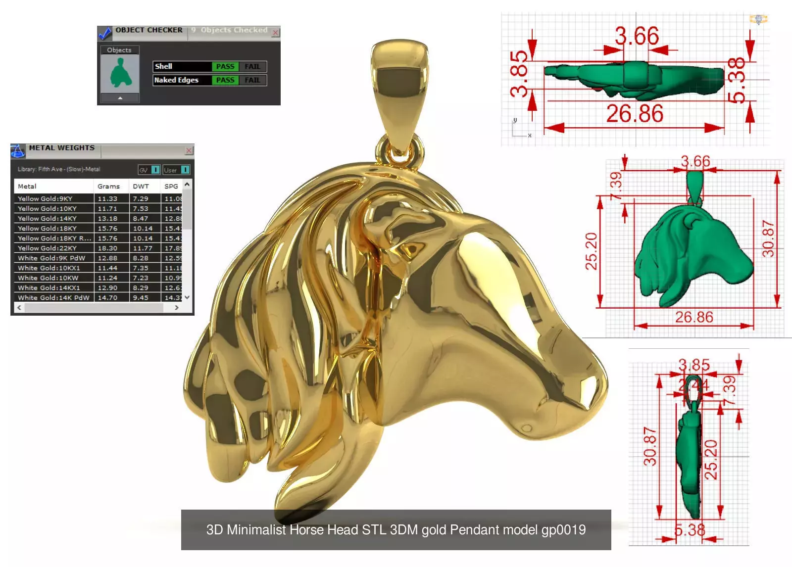 Horse STL 3D pendant 3D Model Collection_1