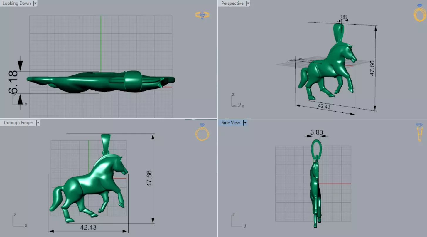 Horse STL 3D pendant 3D Model Collection_17