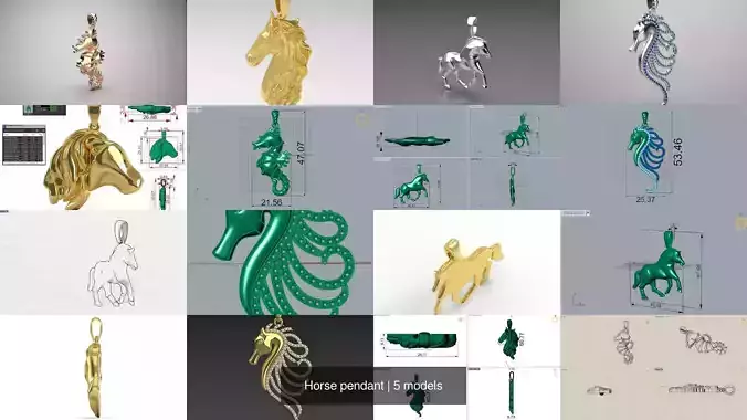 Horse STL 3D pendant