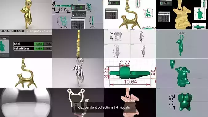 Cat STL 3D pendant collections