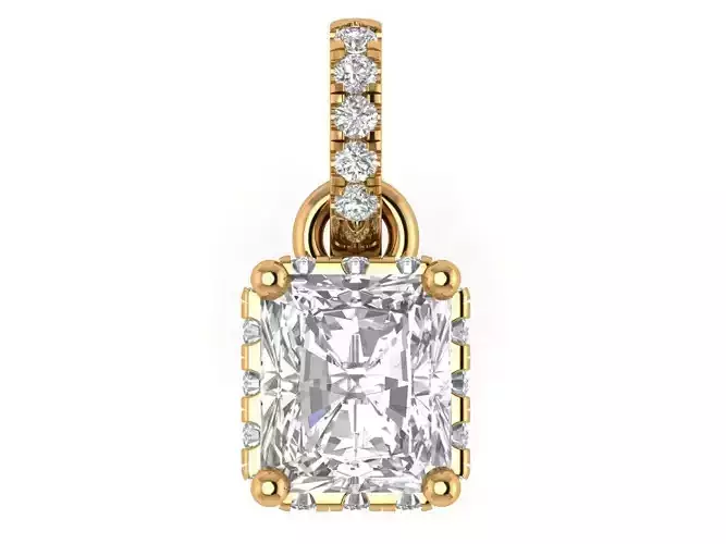 Radiant Diamond Halo Pendant