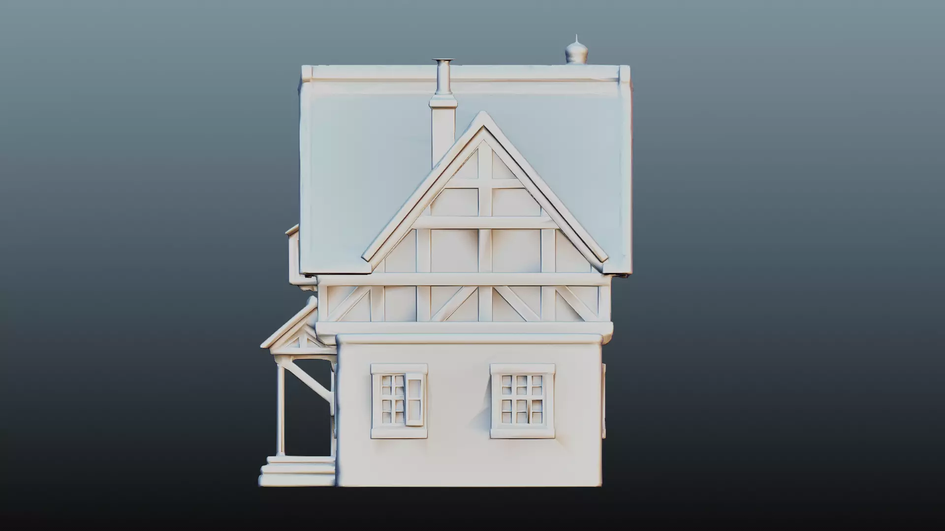 Mediaval fantasy stone house High-Poly 3D model_8