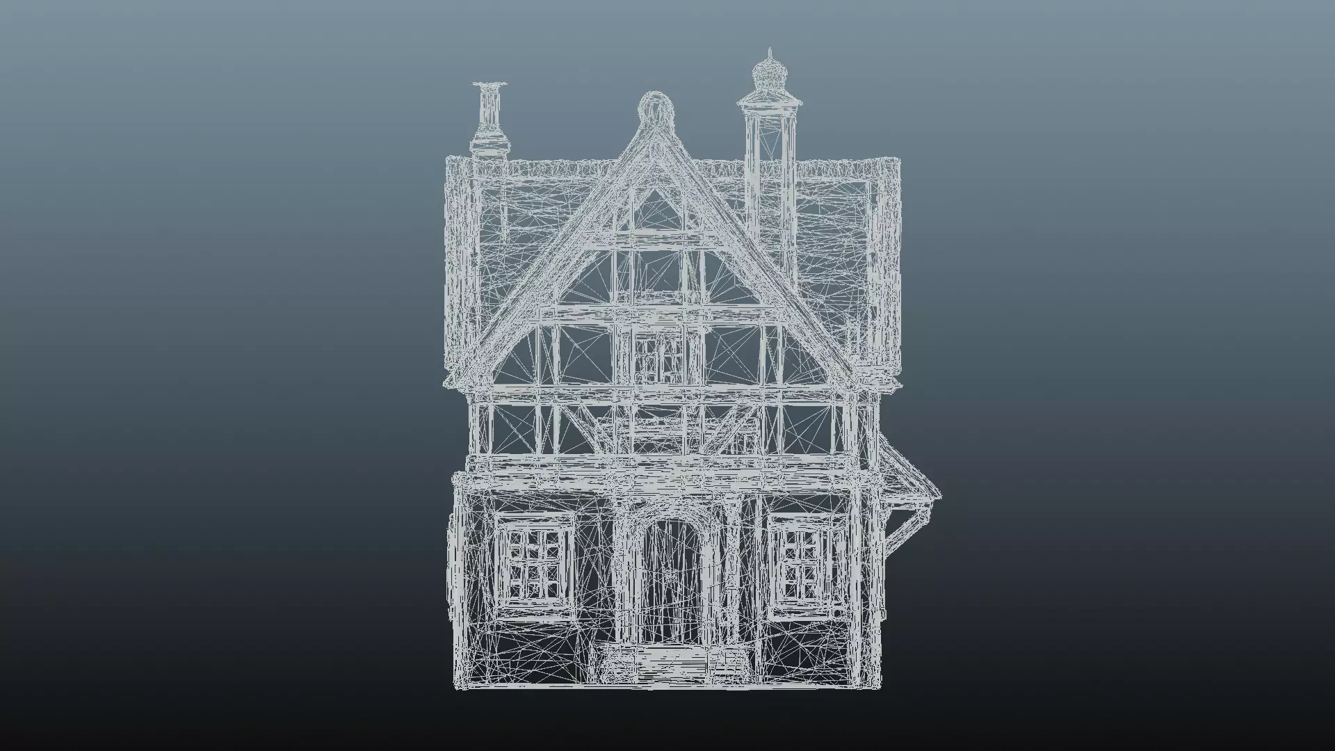 Mediaval fantasy stone house High-Poly 3D model_11