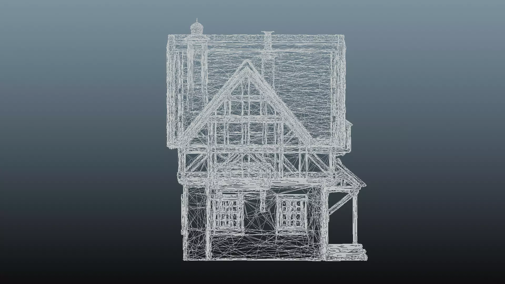 Mediaval fantasy stone house High-Poly 3D model_13