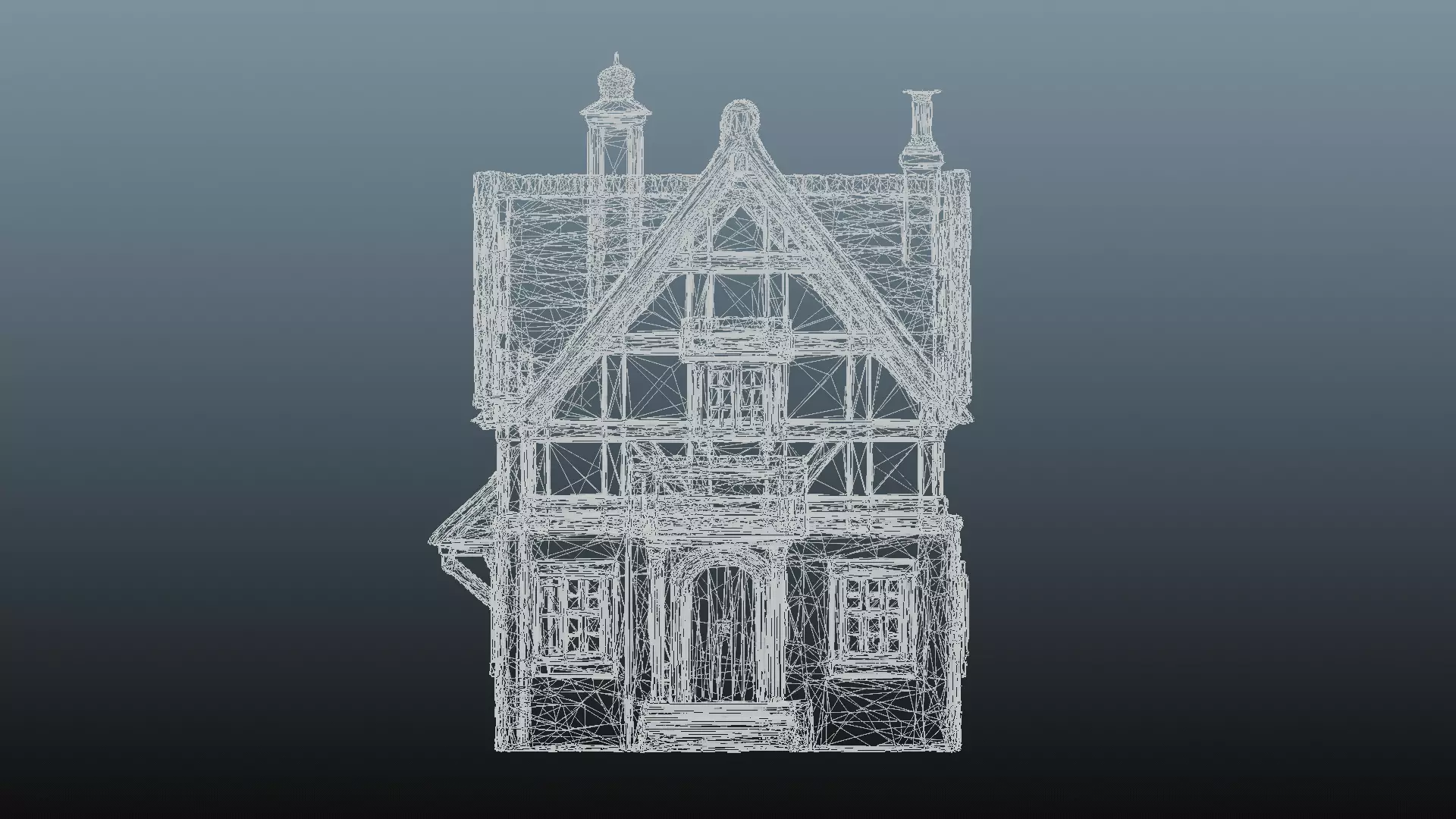 Mediaval fantasy stone house High-Poly 3D model_10